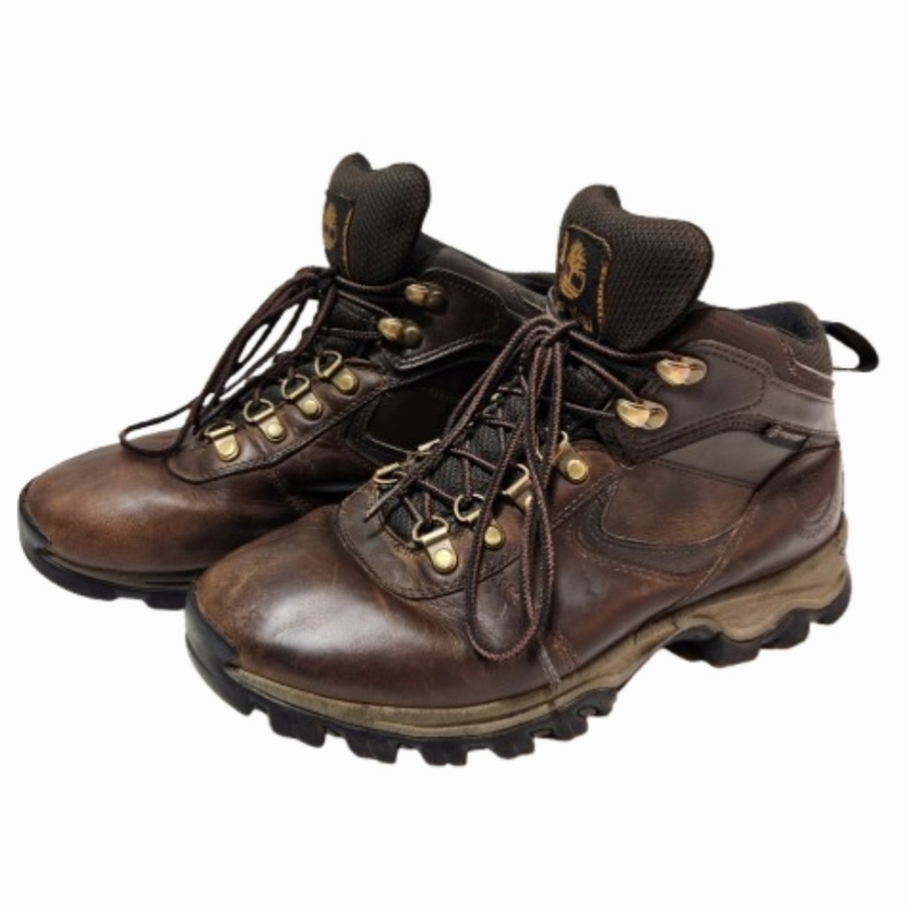Men's Brown Leather Waterproof Lace-up Field Hiking Boot (7W)